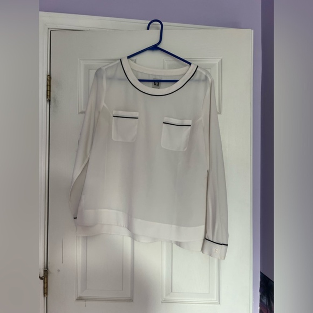 Anne Klein White Sheer Blouse